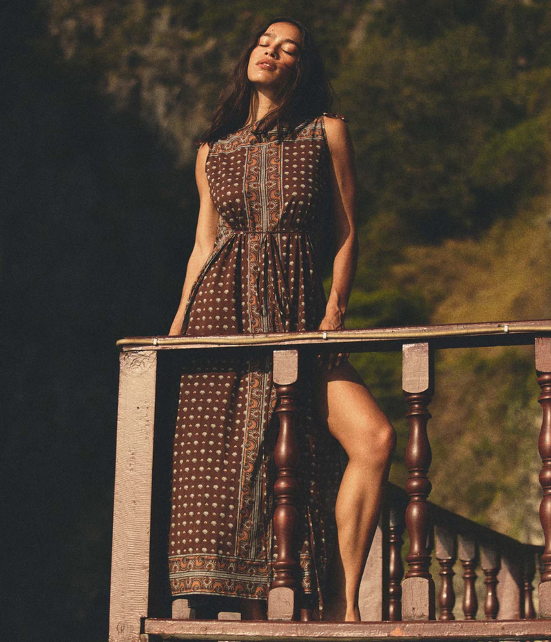 Amarante Dress In Terre Foulard De La Mer