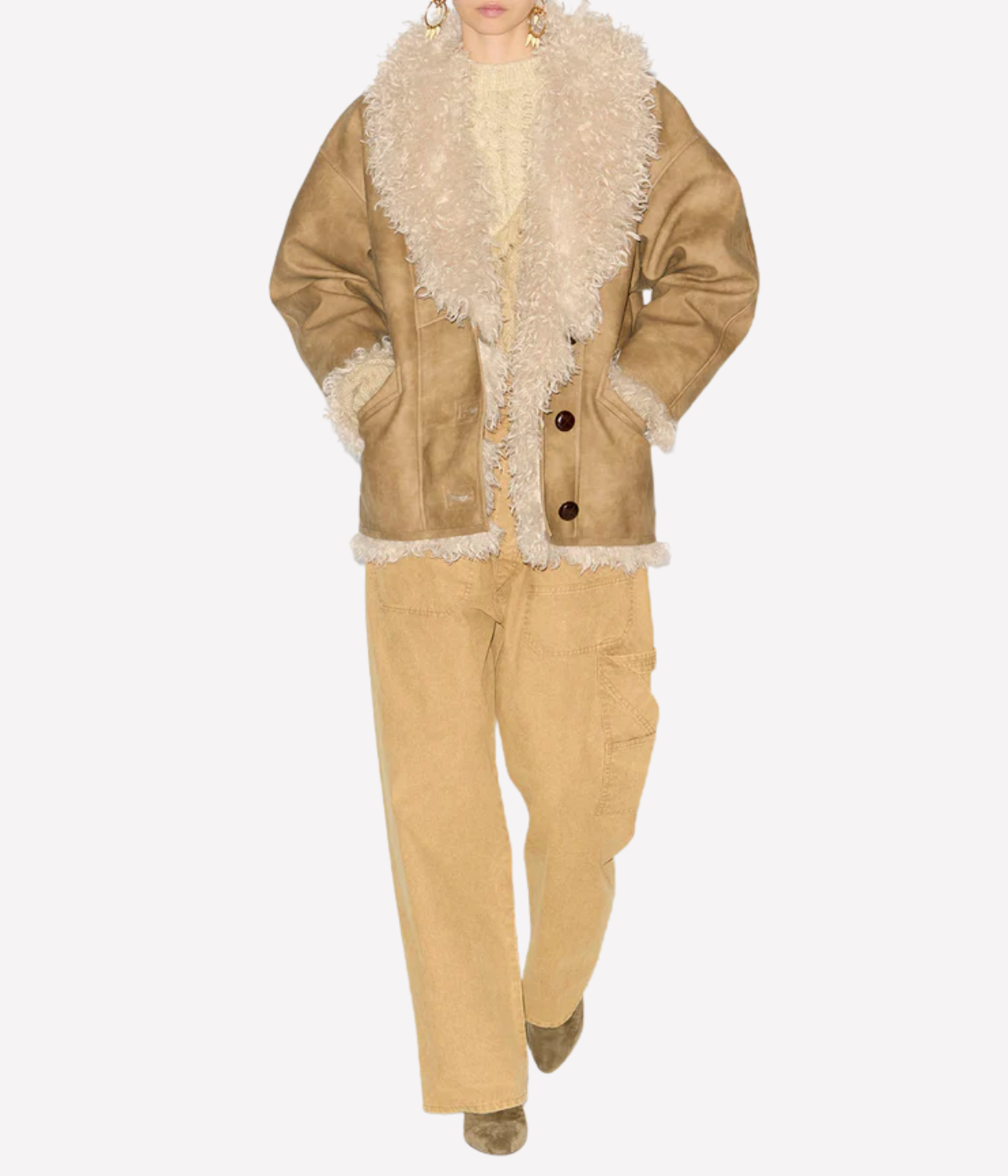 Clea Coat in Taupe