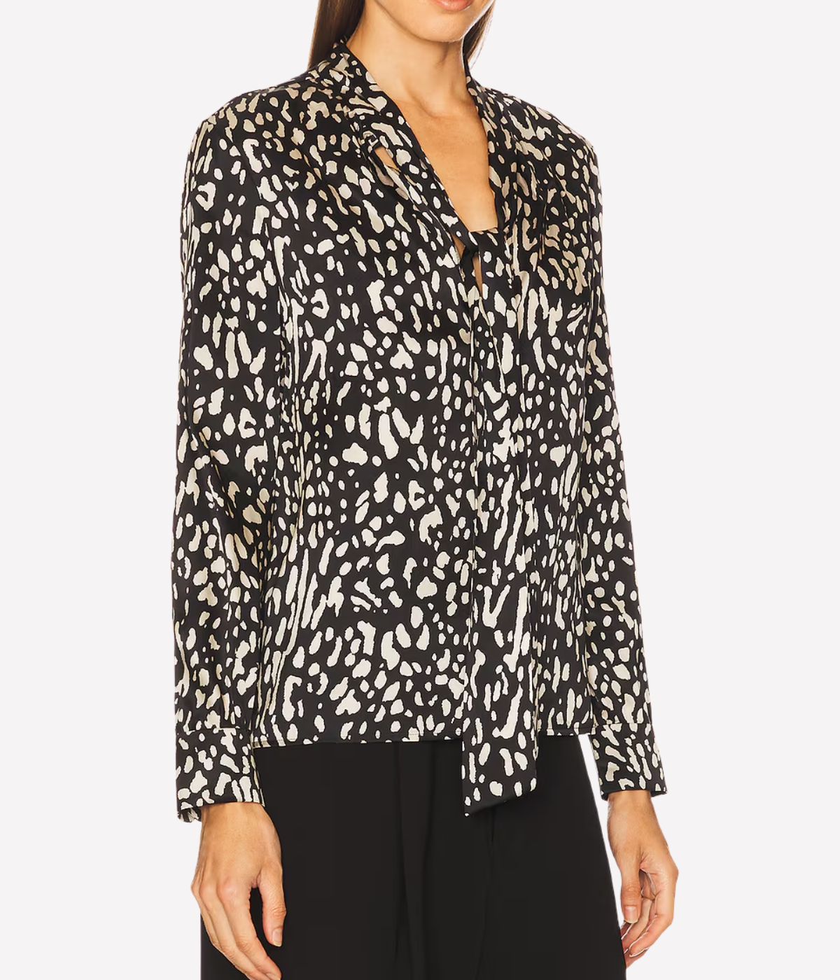 Janese Blouse in Black Cheetah Print
