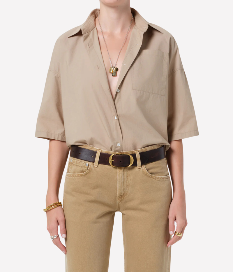Frances Cropped Shirt In Catalina