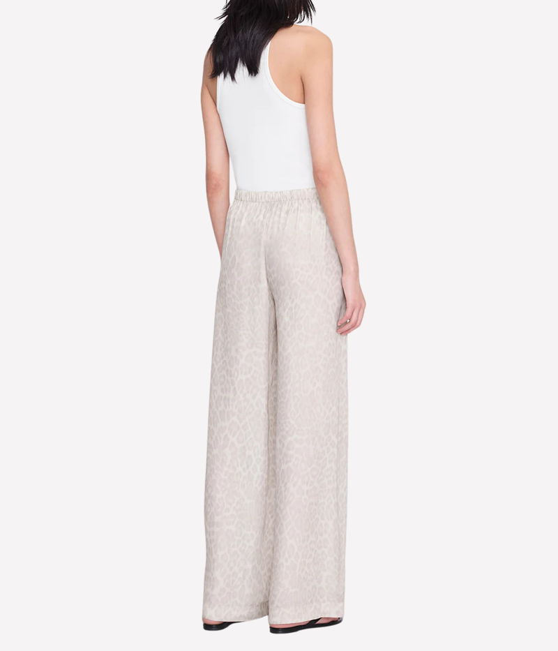 Roslyn Pant In Washed White Leopard