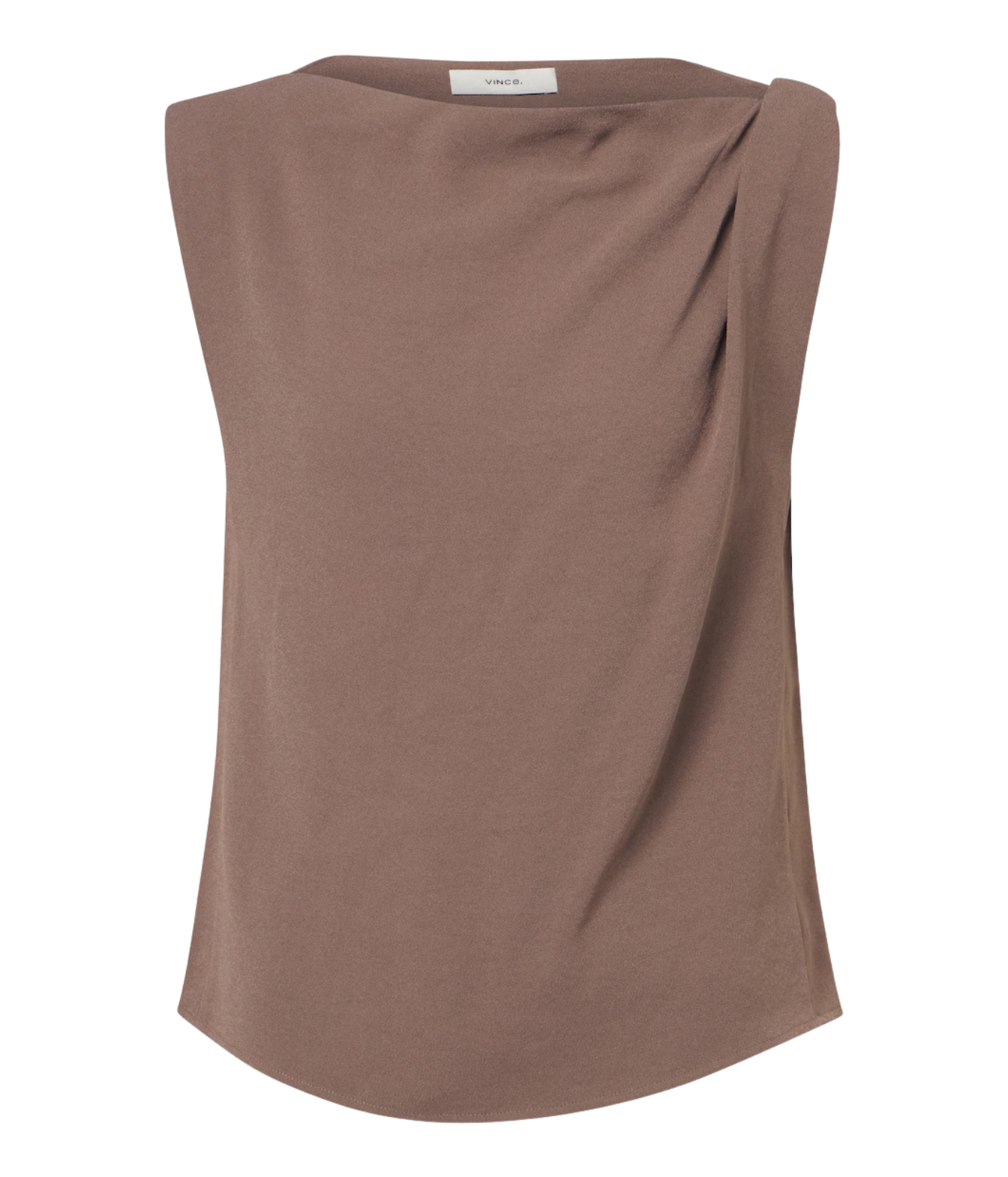 Draped Shoulder Top in Taupe Haze