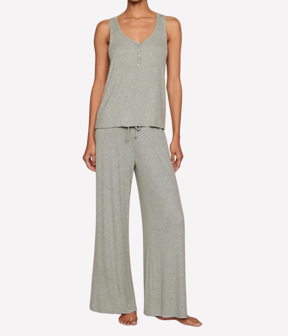 Dream Rib Wide Leg Pant In Dark Heather Grey