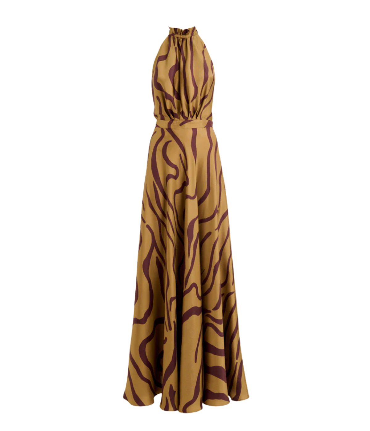 Giovanna Dress in Zebra Beige Bordeaux