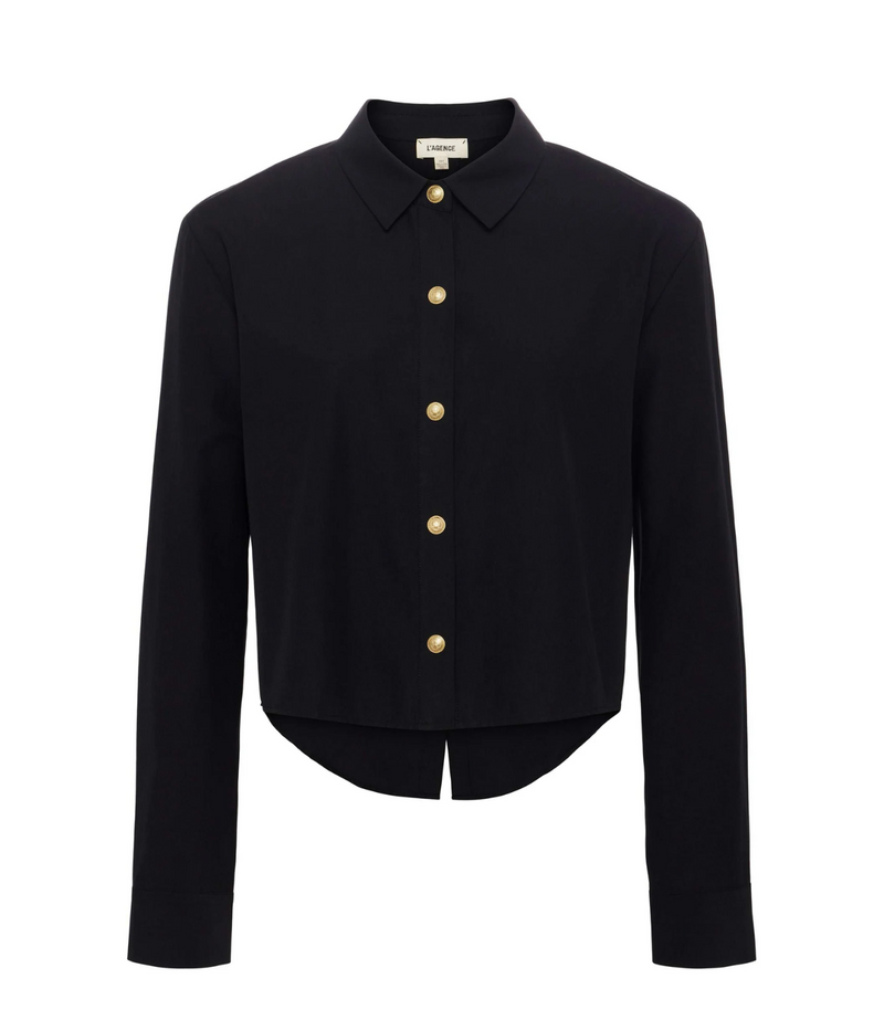 Cosette Crop Shirt in Black Gold