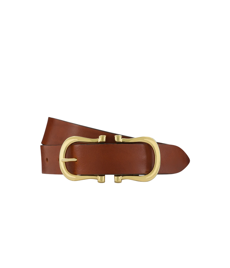 Baby Gold Nicky X Belt in Tan