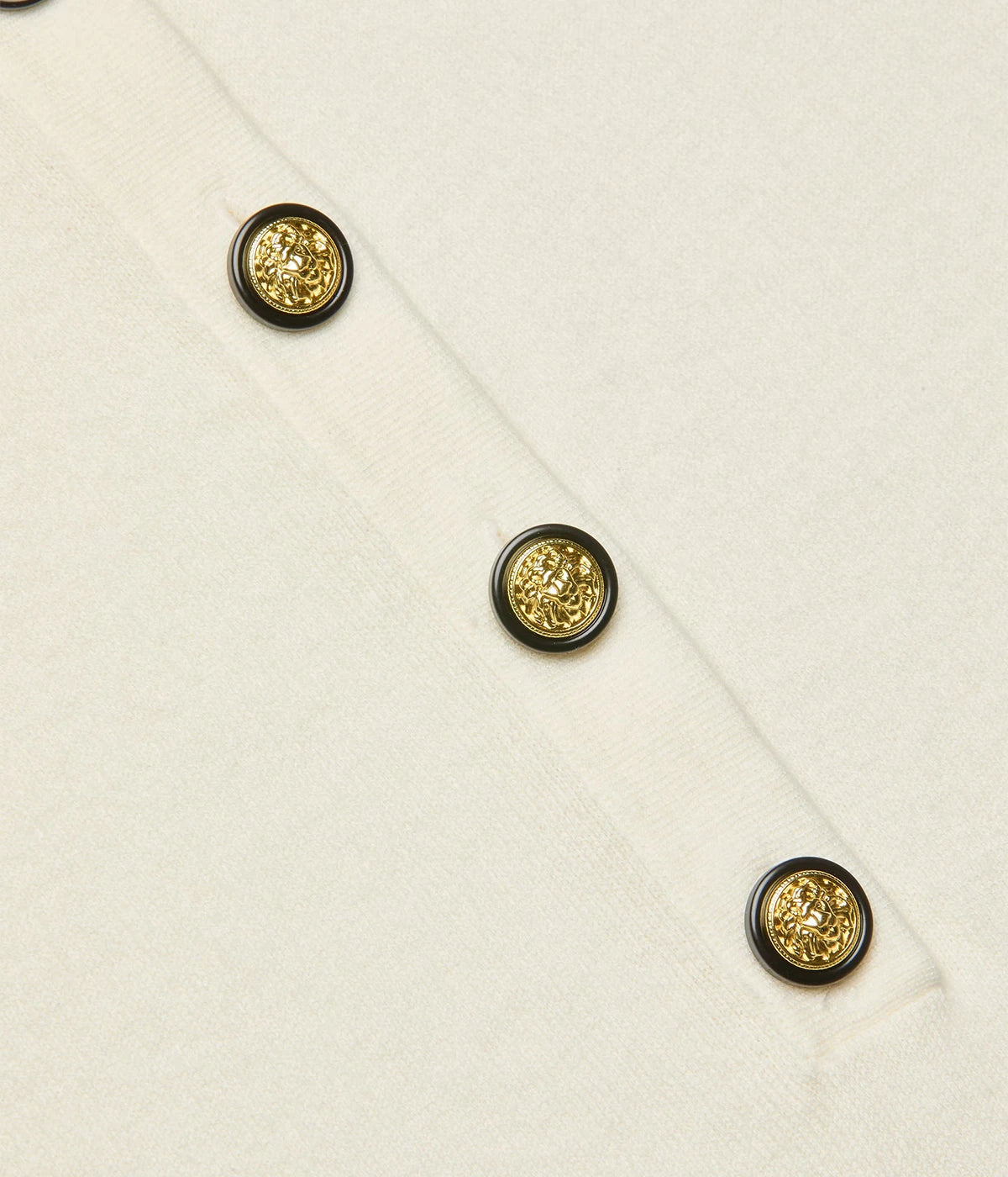 Ronda Knit Henley Pullover In Ivory Gold