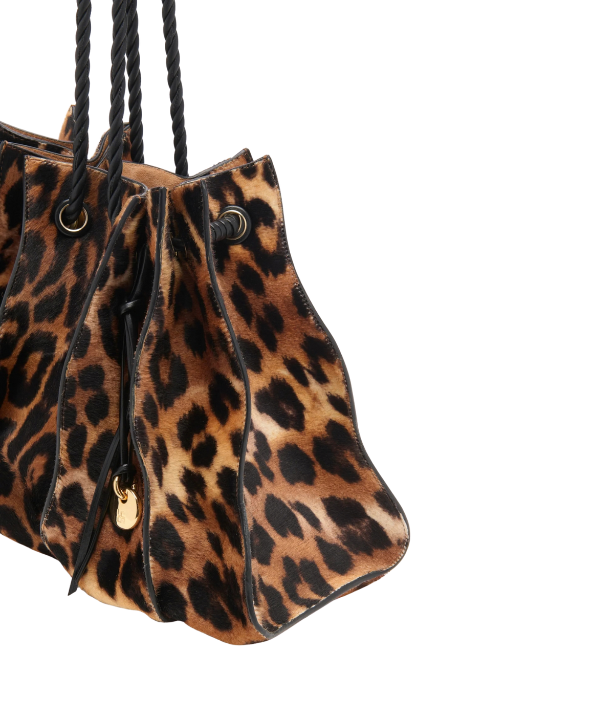 Adria Large Drawstring Tote In Leopard