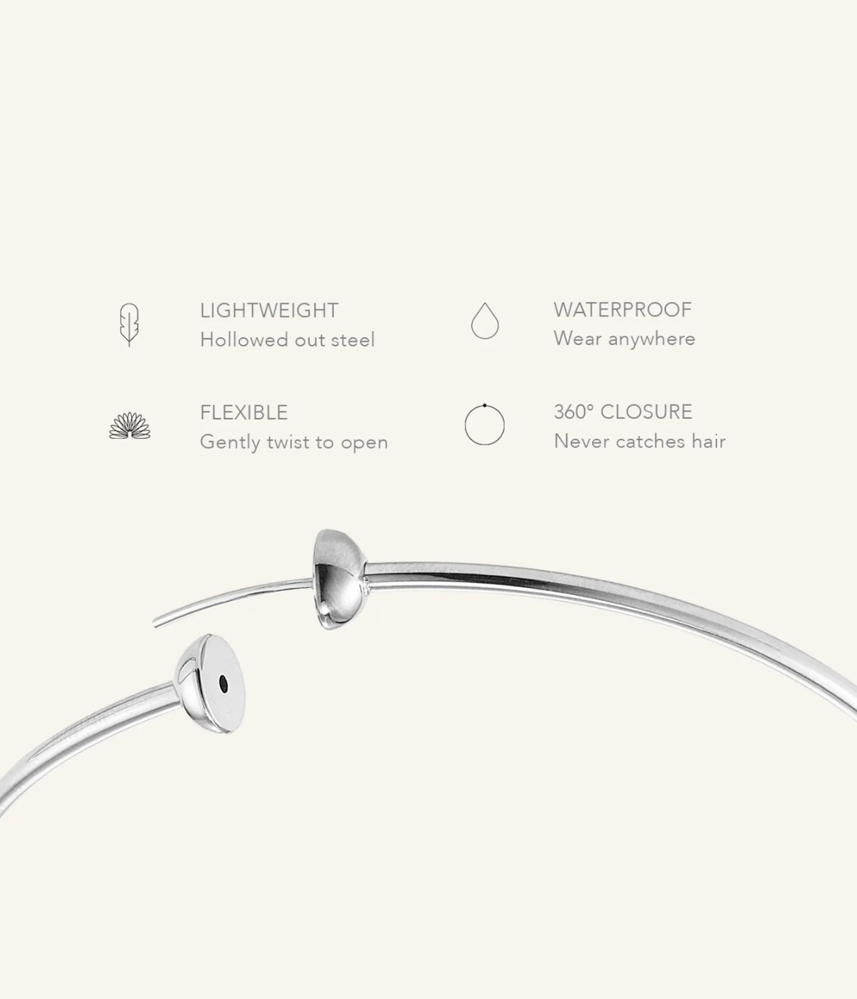 Medium Icon Hoops in SILVER