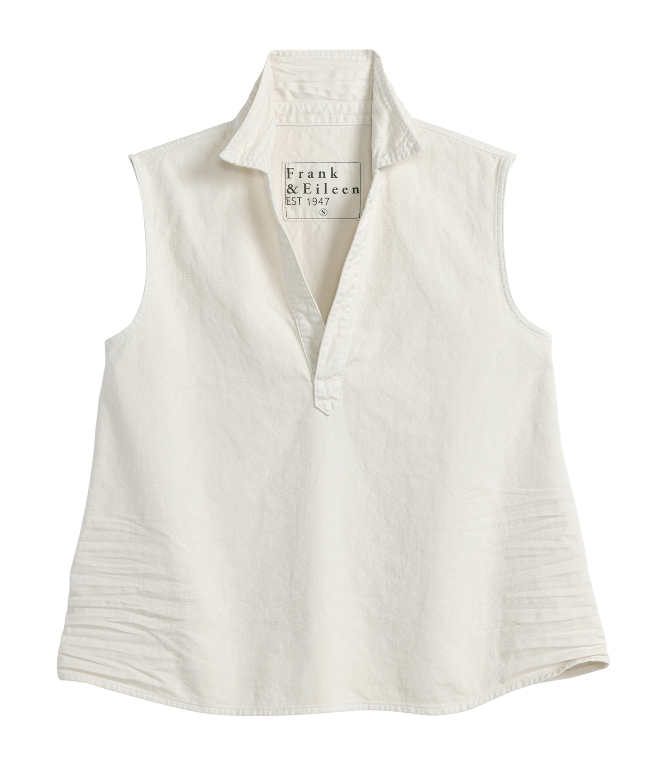 Popover Tank in Vintage White Denim