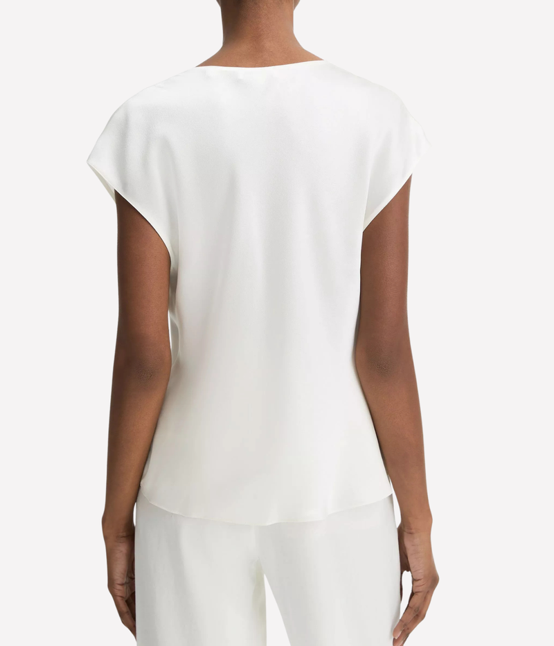 Cowl Neck Blouse In Off White