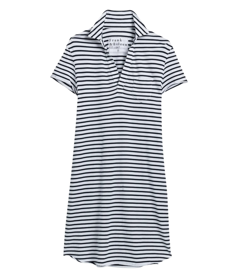 Lauren Polo Dress In White British Stripe
