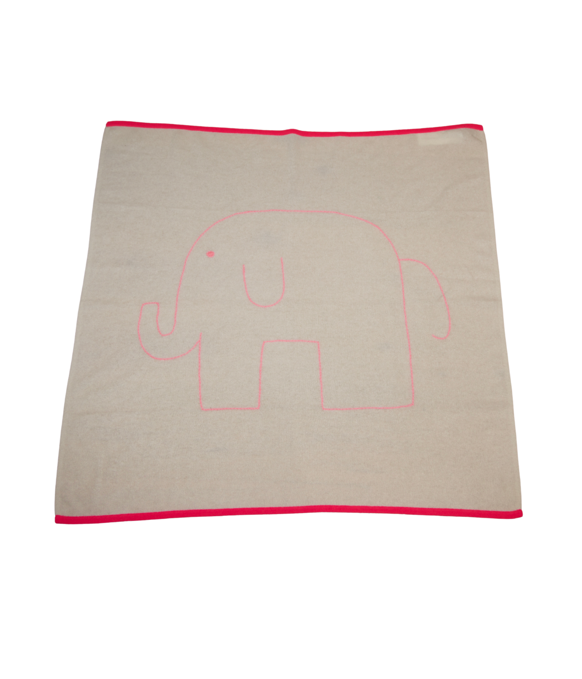 *FINAL SALE* Cashmere Embroidered Baby Blanket in Pink Elephant