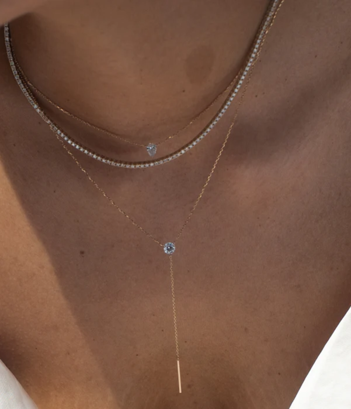 Pierced Diamond Lariat