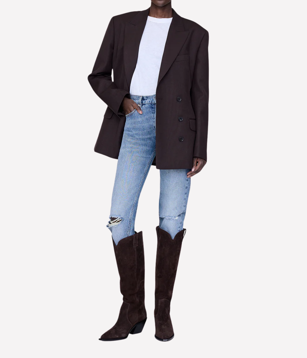 Tall tania boot in dark brown