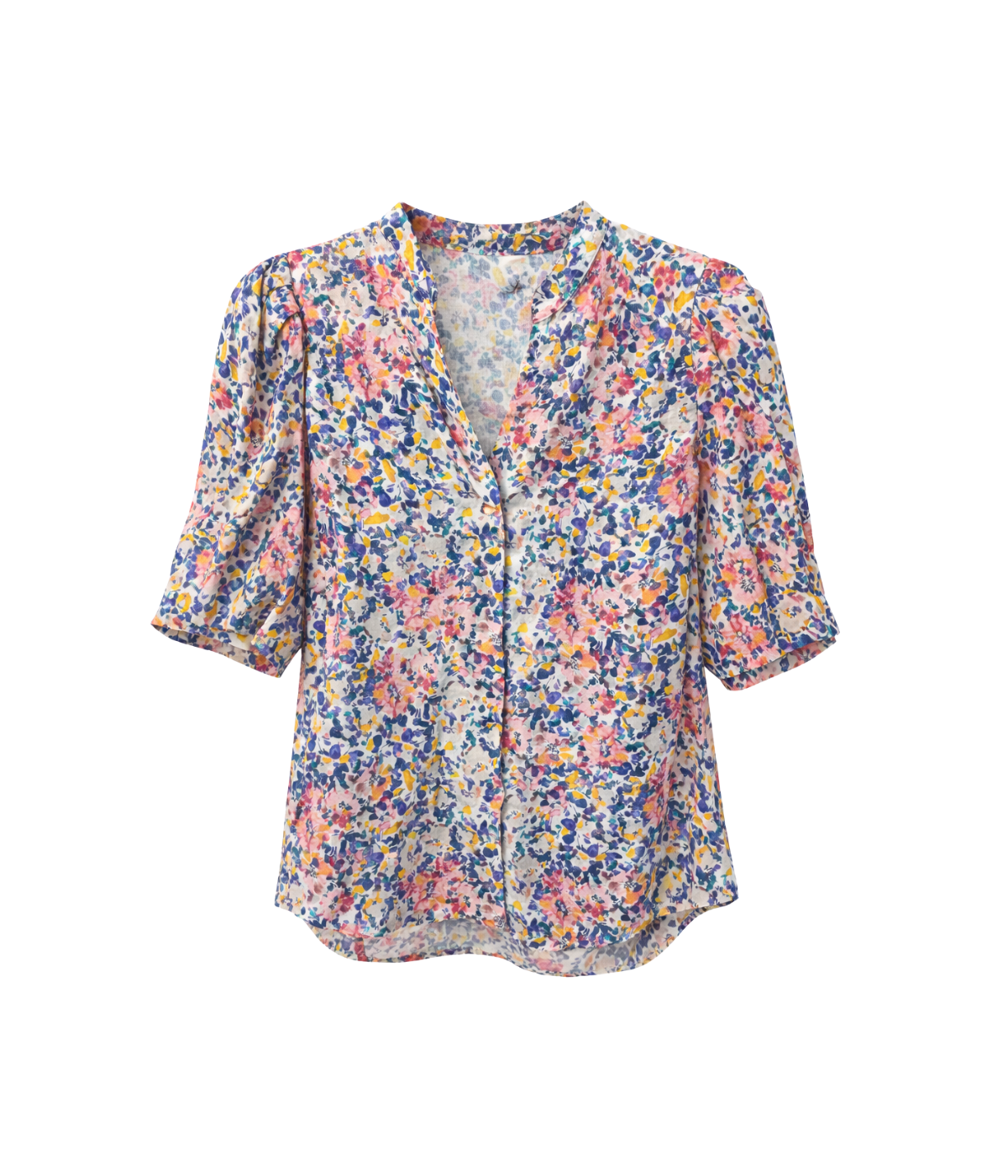 Athina Metallic Linen Shirt in Florece Print