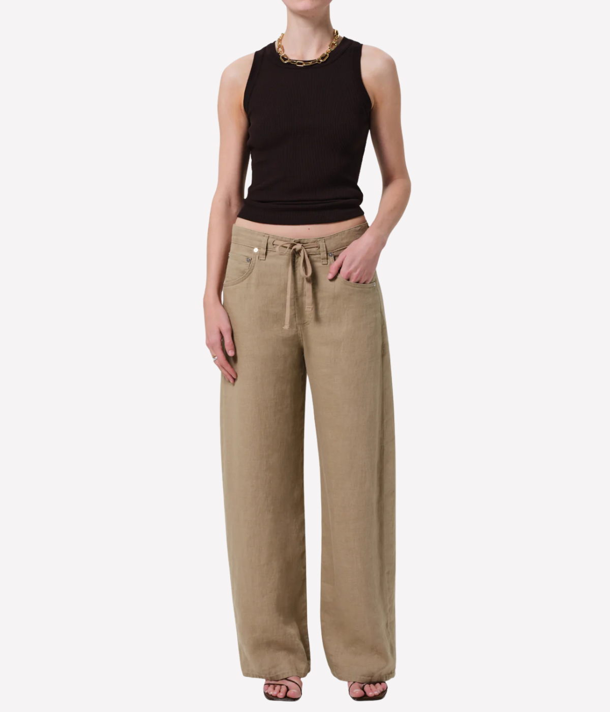 Isabel Rib Tank in Chocolate