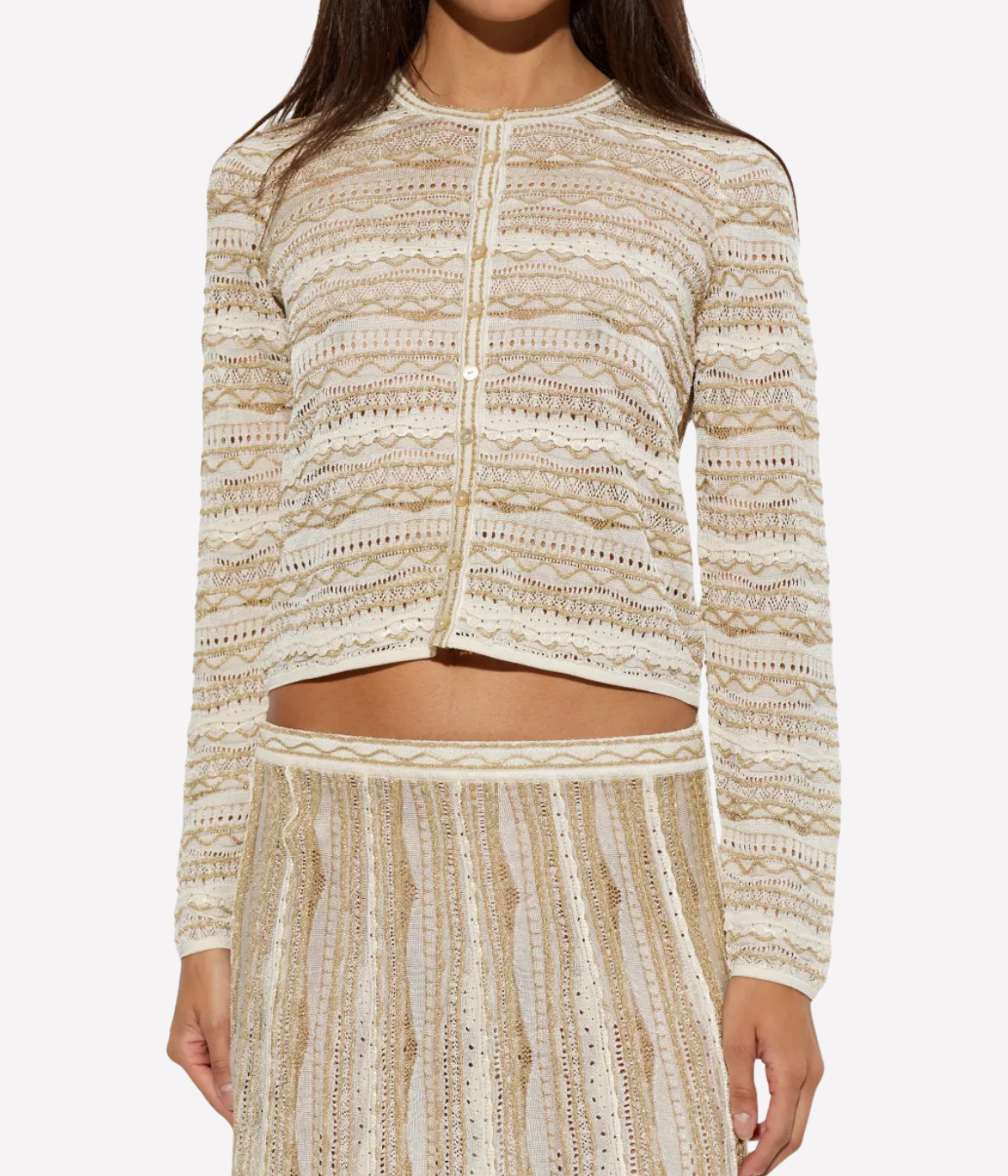 Mia Knit Cardigan In Conch