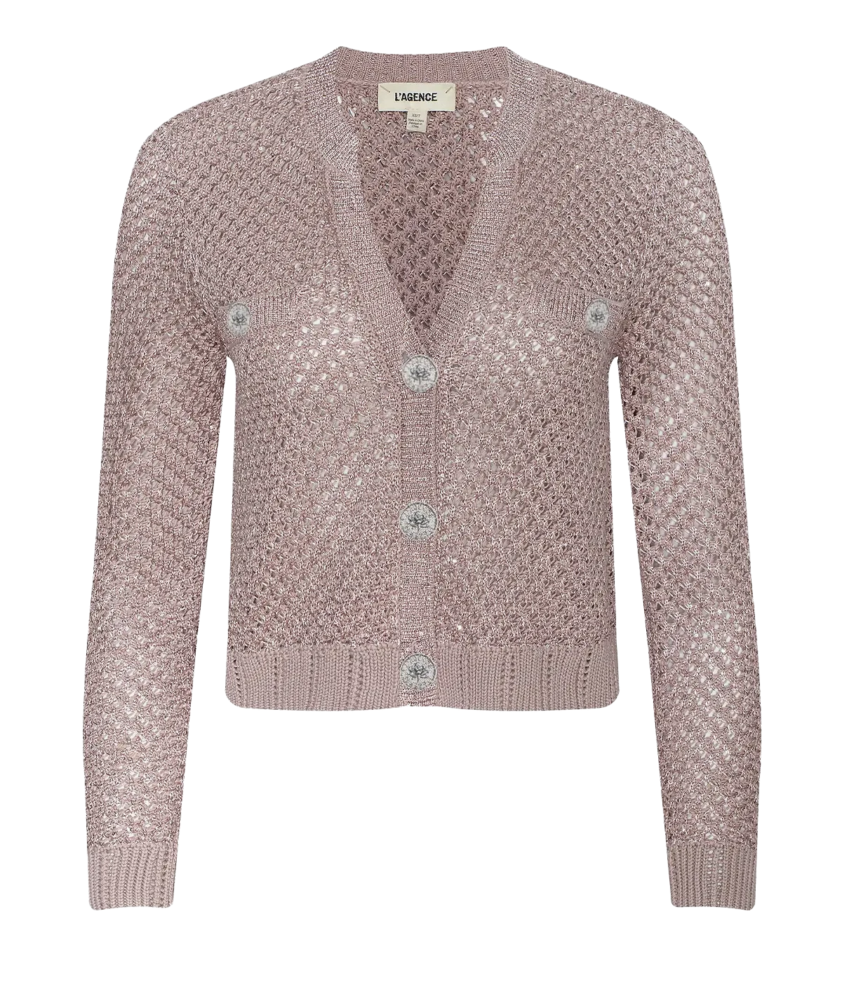 Blanca Sequin Crop Cardigan in Adobe Rose