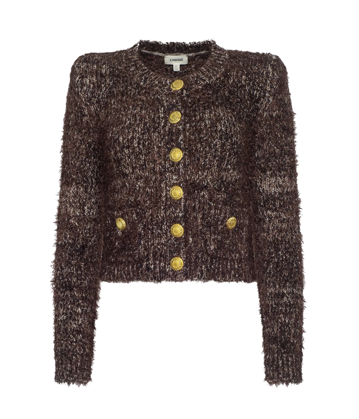 Una Knit Cardigan in Chocolate Multi