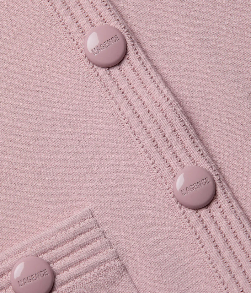 Patsy Crop Crew Cardi in Misty Rose