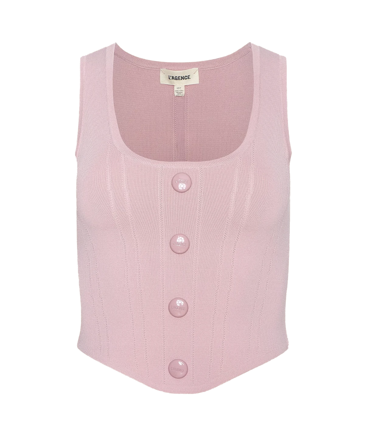 Dove Scoop Neck Knit Corset in Misty Rose