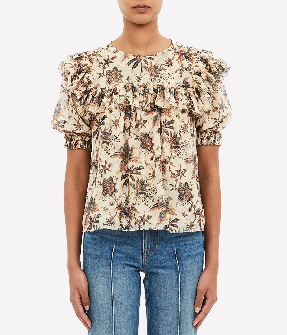 Jodie Puff Sleeve Top in Cameo