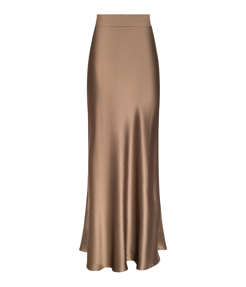 Ryker Waistband Bias Skirt In Portabella