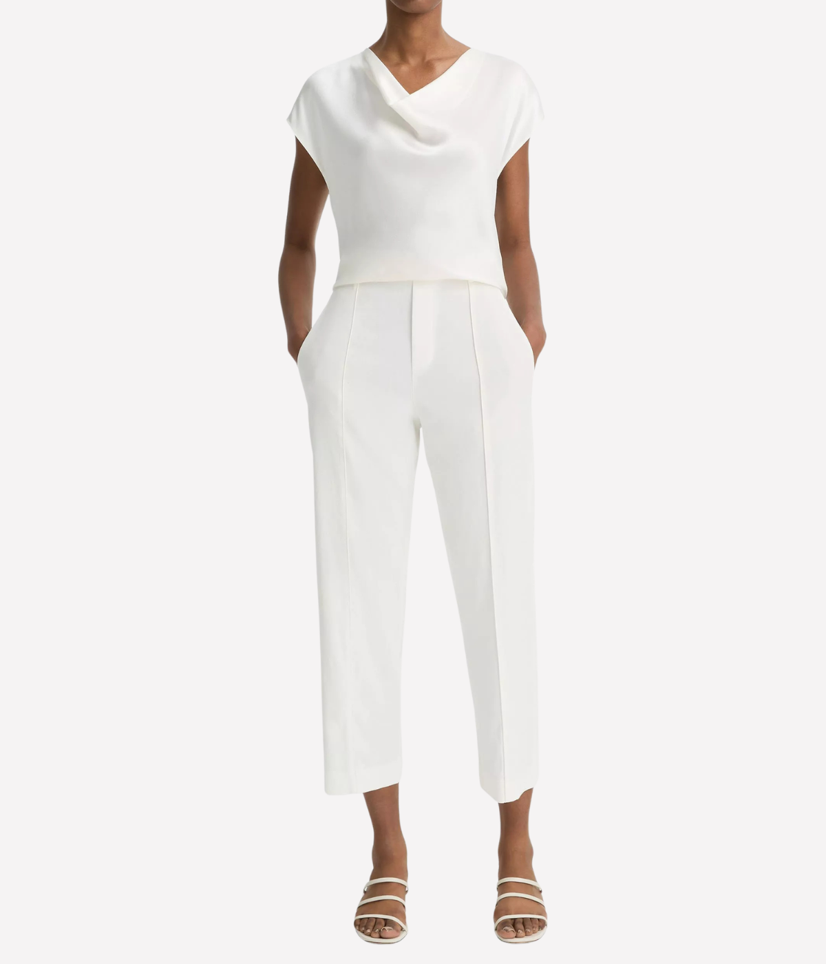 Cowl Neck Blouse In Off White