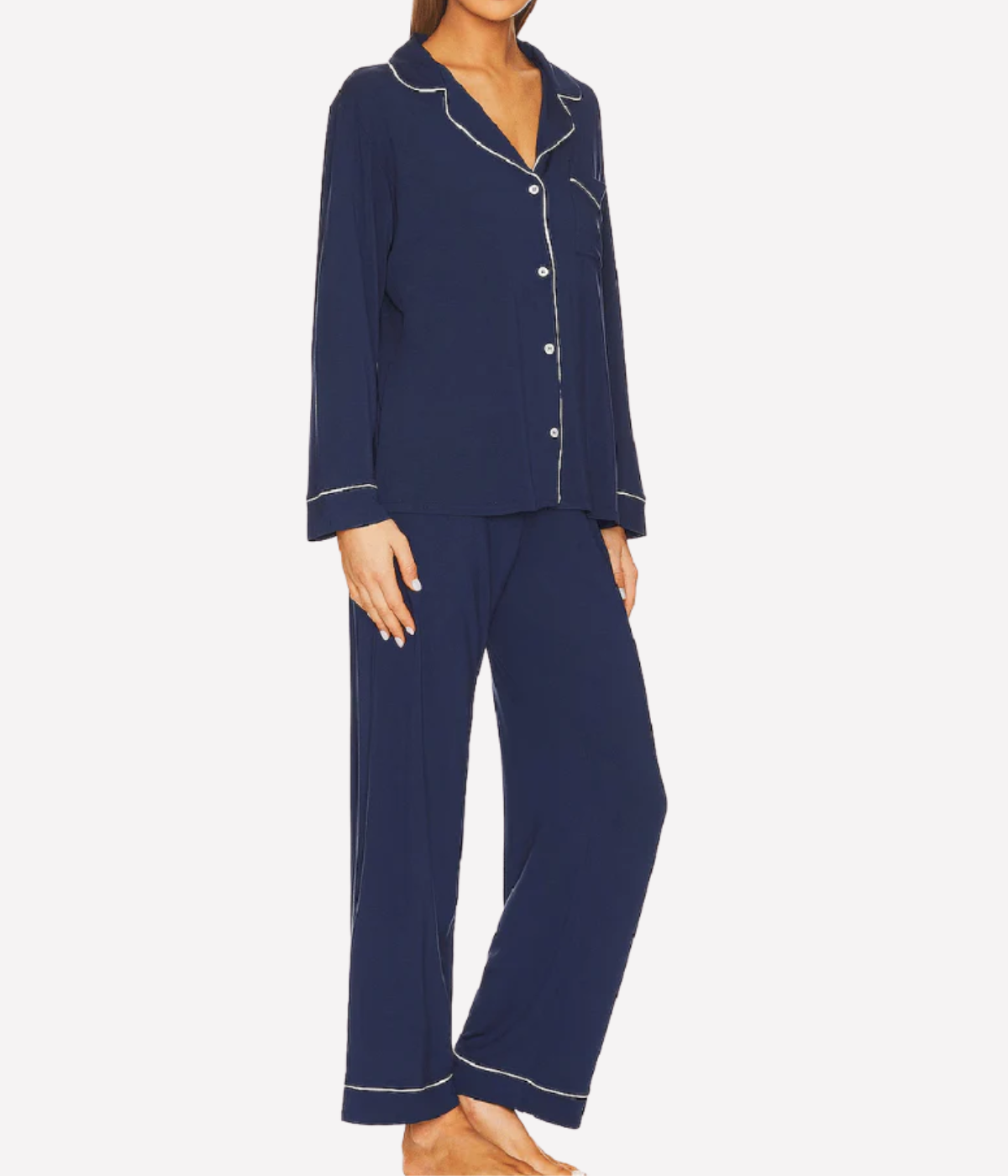 Gisele Long Sleeve PJ Set in Navy Ivory