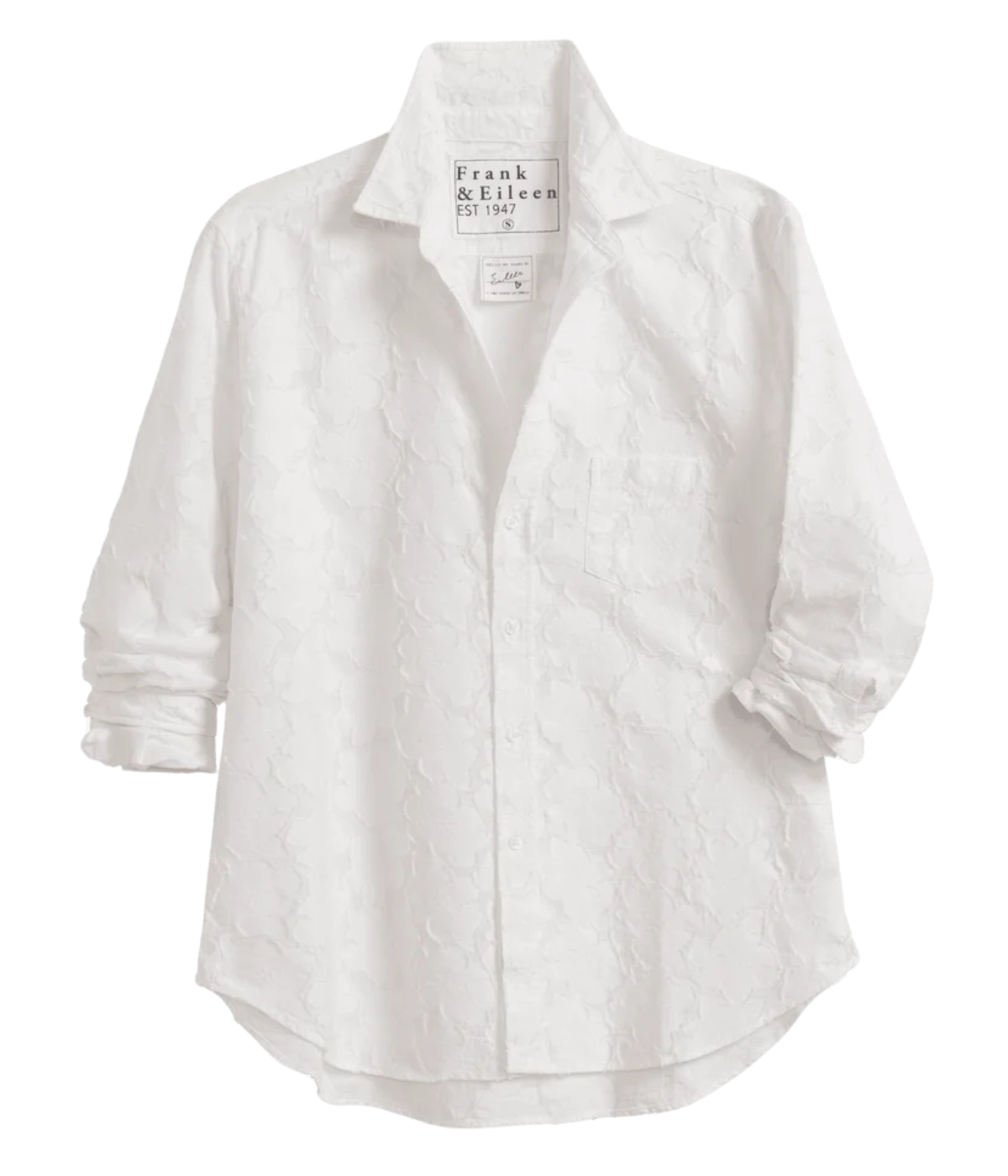 Eileen Woven Button Up Shirt IN Textured Natural Flowers