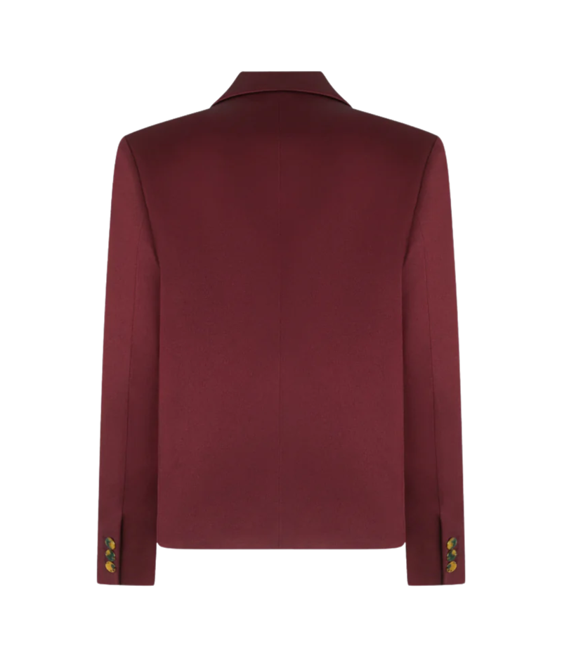 Novalis Sunfire Blazer In Wine - behind shot of the blazer in a smooth red colourway