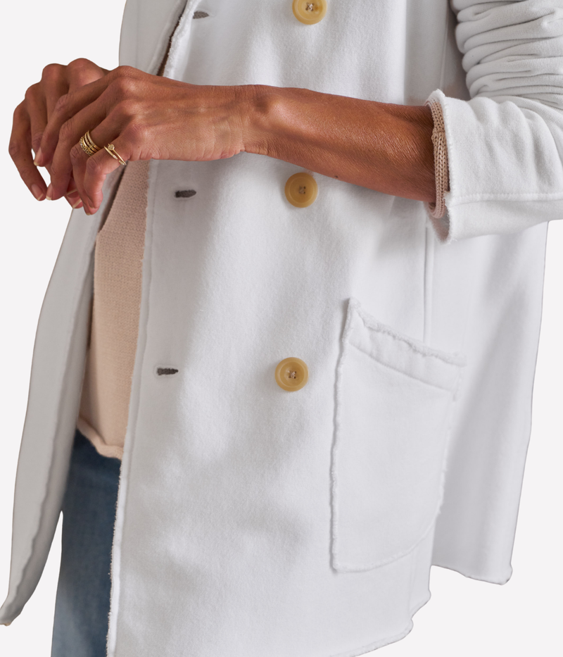 Sweatshirt Peacoat Blazer in White