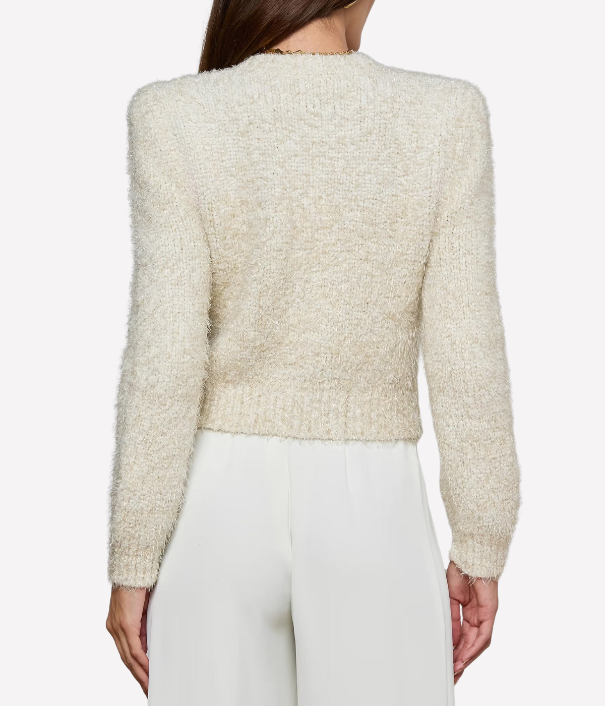Una Knit Cardigan in Ivory_Gold