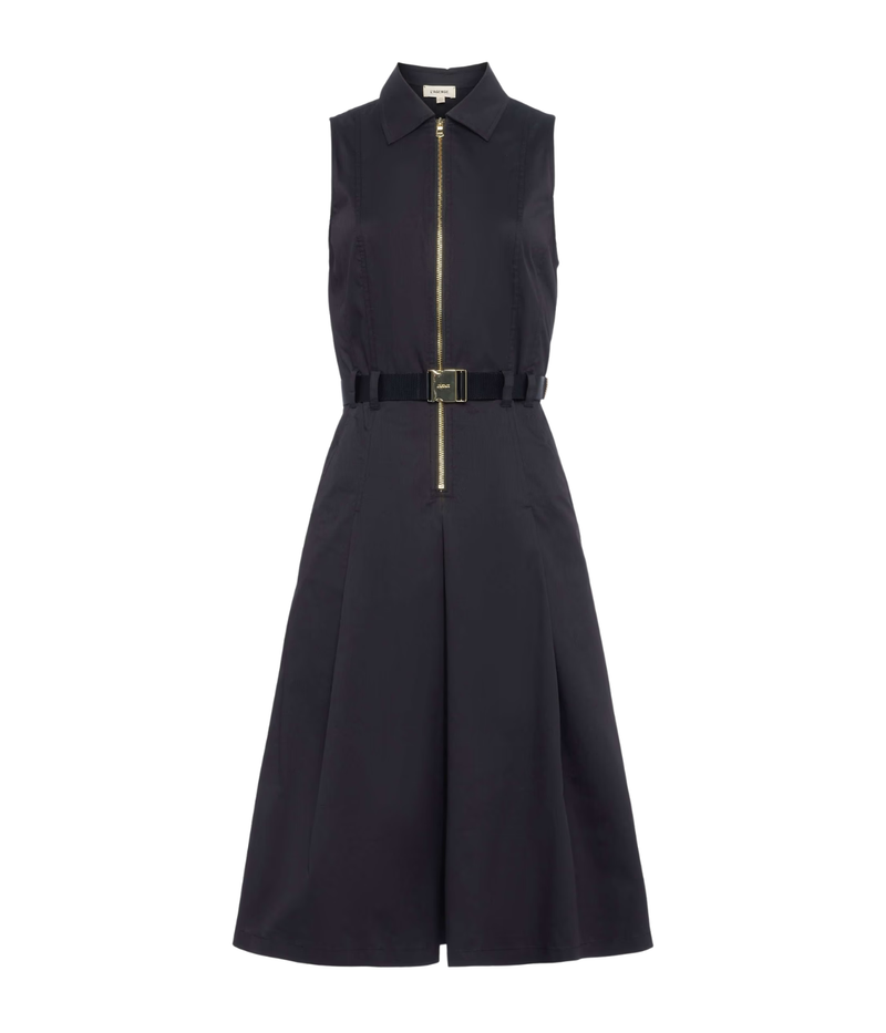 Kylo Belted Shirt Dress in Black Gold