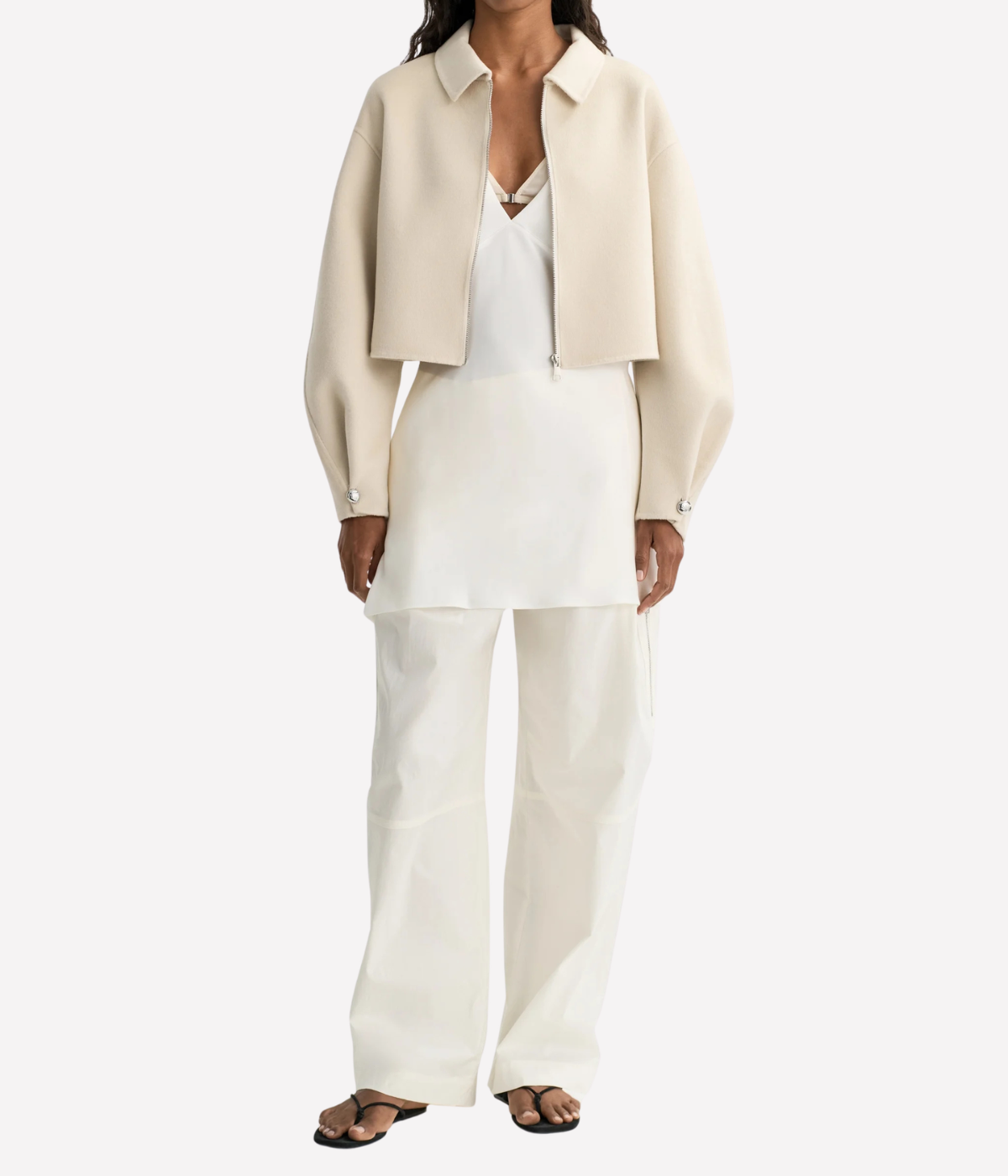 Zip Jacket in Cream