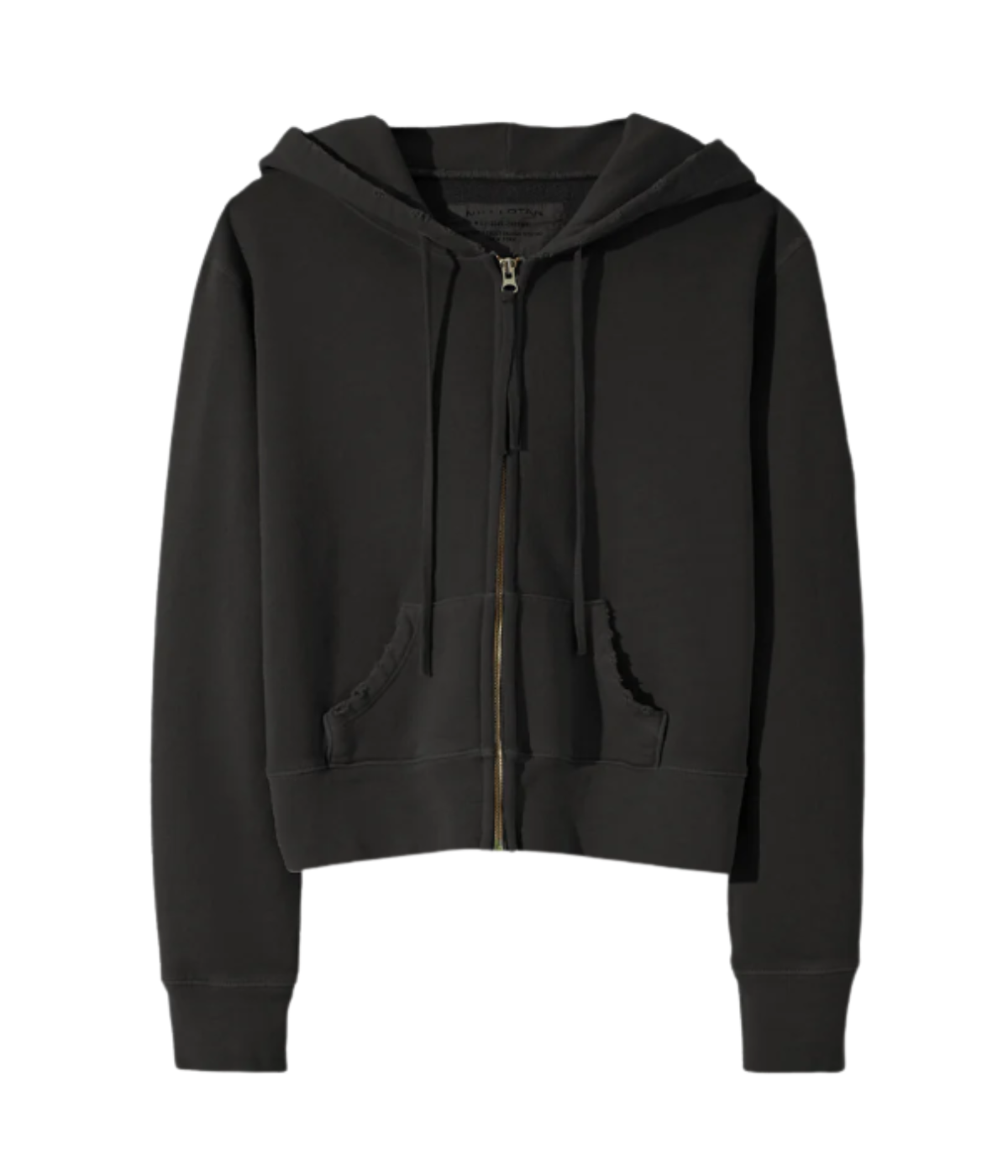 Callie Zip Up Hoodie in Washed Black