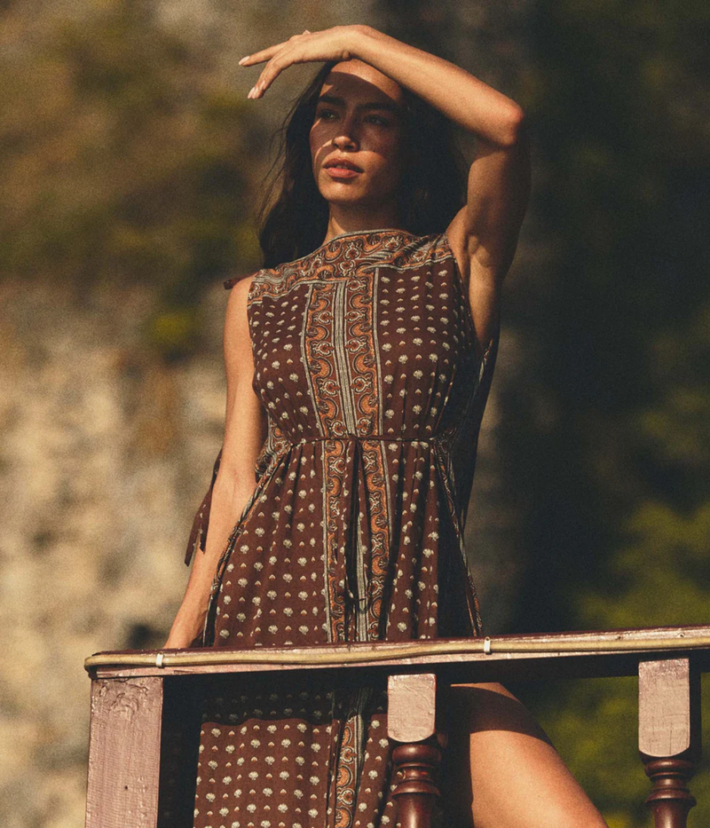 Amarante Dress In Terre Foulard De La Mer