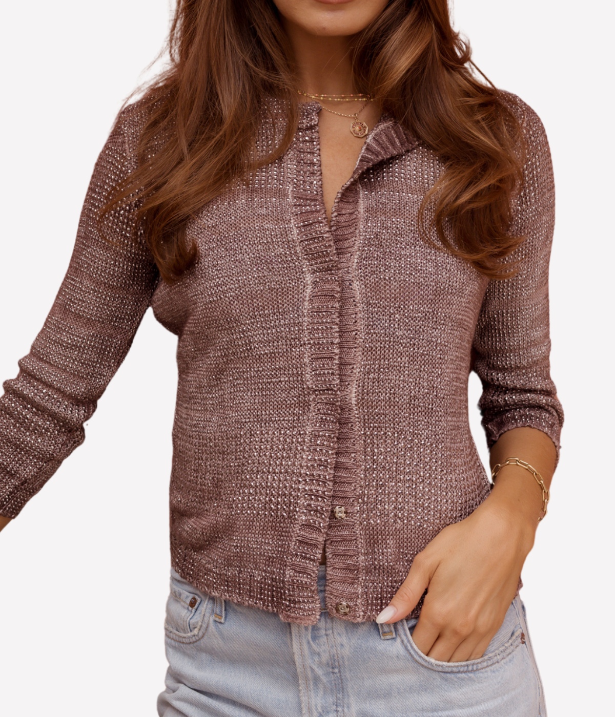 Woman Knitted Vest in Moro