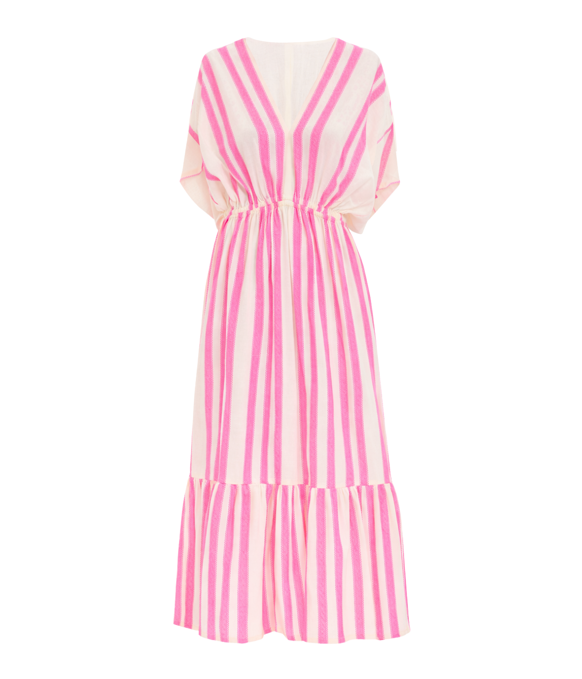 Leila Plunge Dress in Zefeni Fuchsia