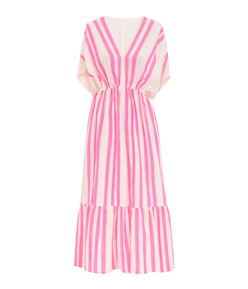 Leila Plunge Dress in Zefeni Fuchsia