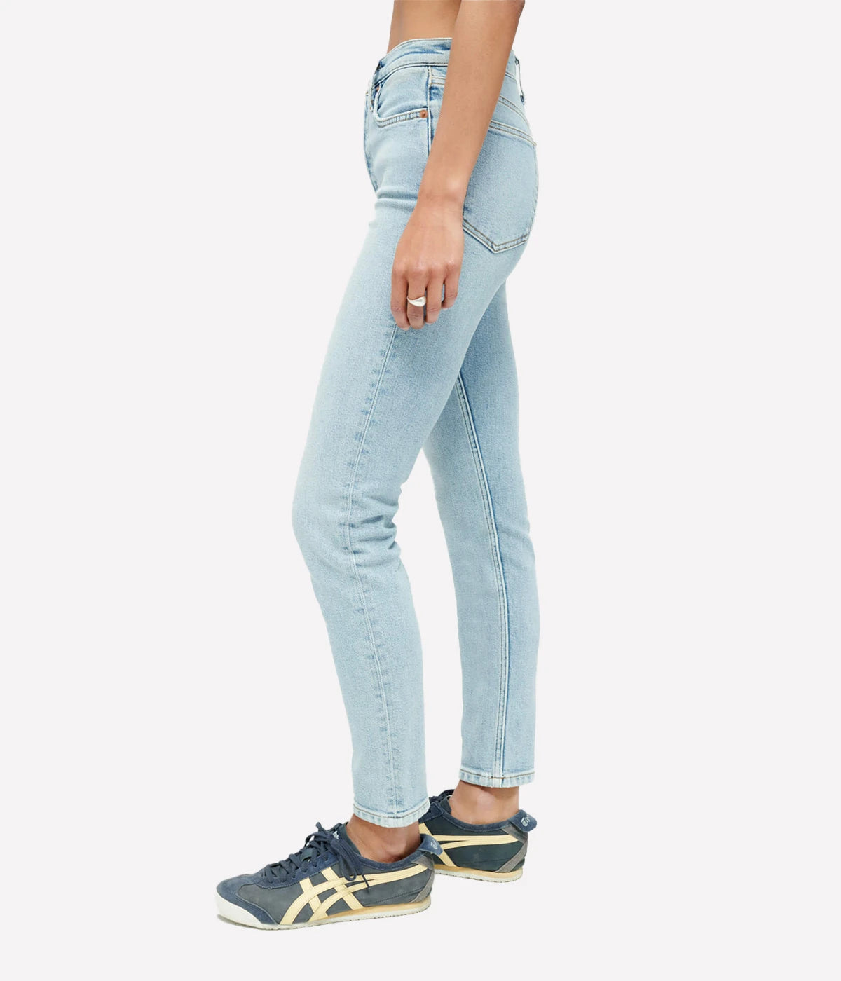 90s High Rise Ankle Crop Jean in Mid 90s