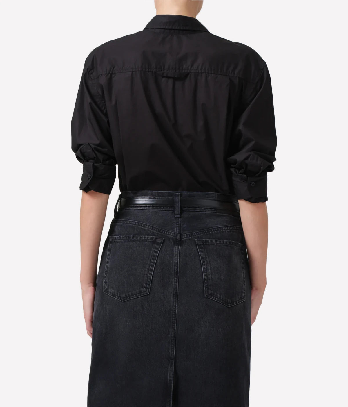 Kayla Shrunken Shirt in BLACK