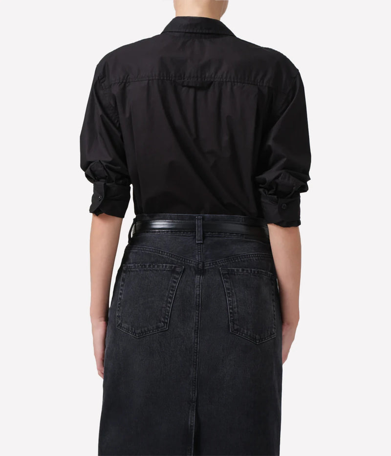 Kayla Shrunken Shirt In Black