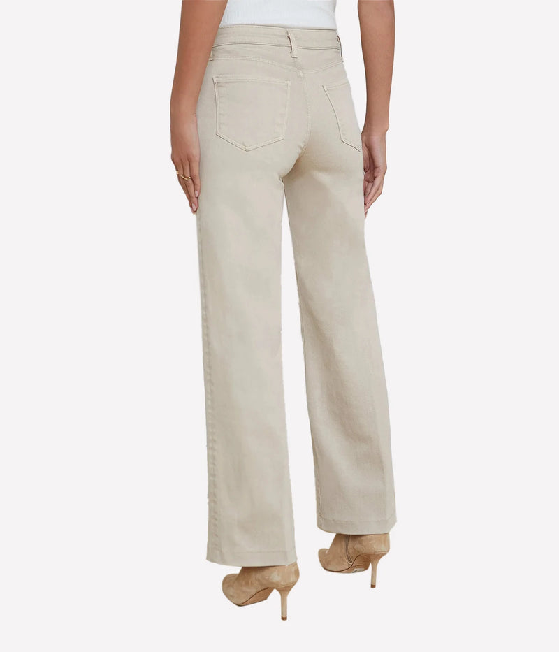 Scottie High Rise Wide Leg Jean In Biscuit