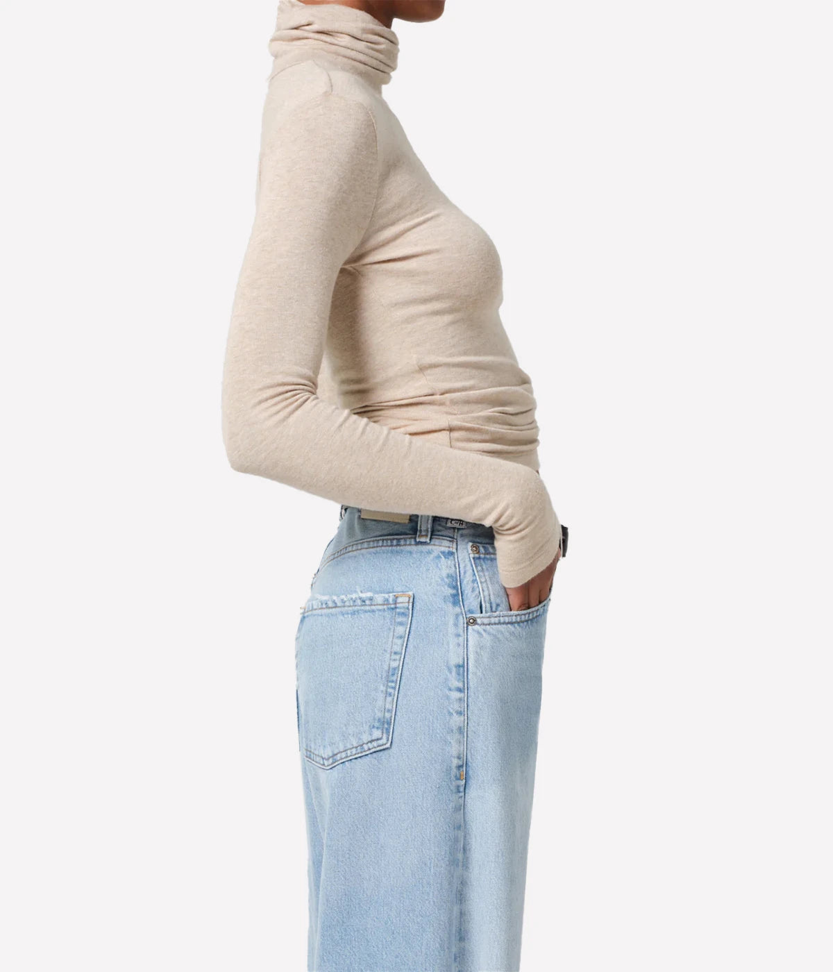Caradene Turtleneck in Heathered Almond