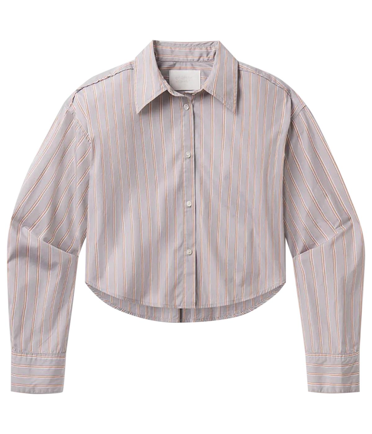 Ana Cropped Shirt in Nobel Stripe