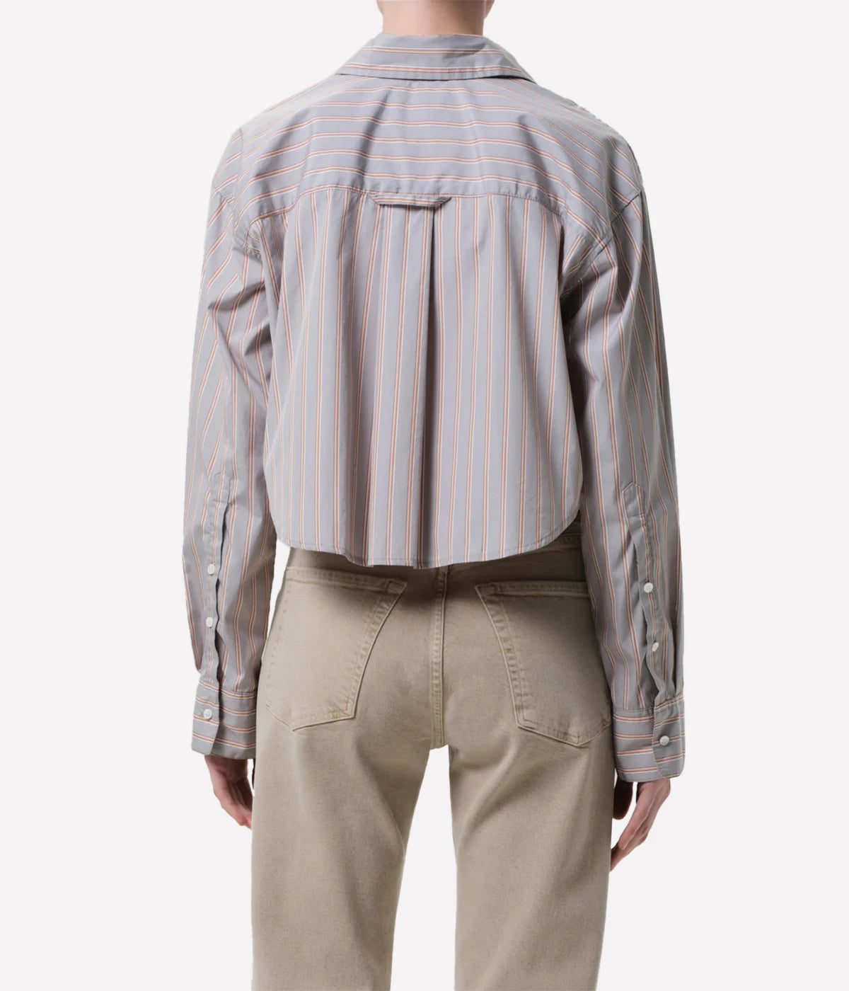 Ana Cropped Shirt in Nobel Stripe