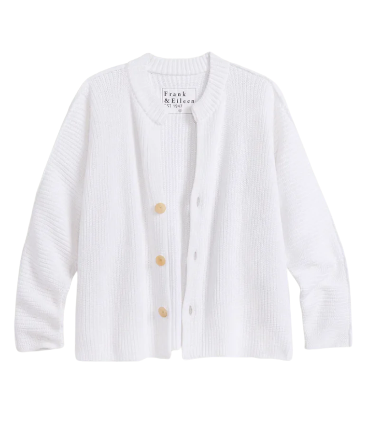 Montecito Crew Neck Cardigan in White