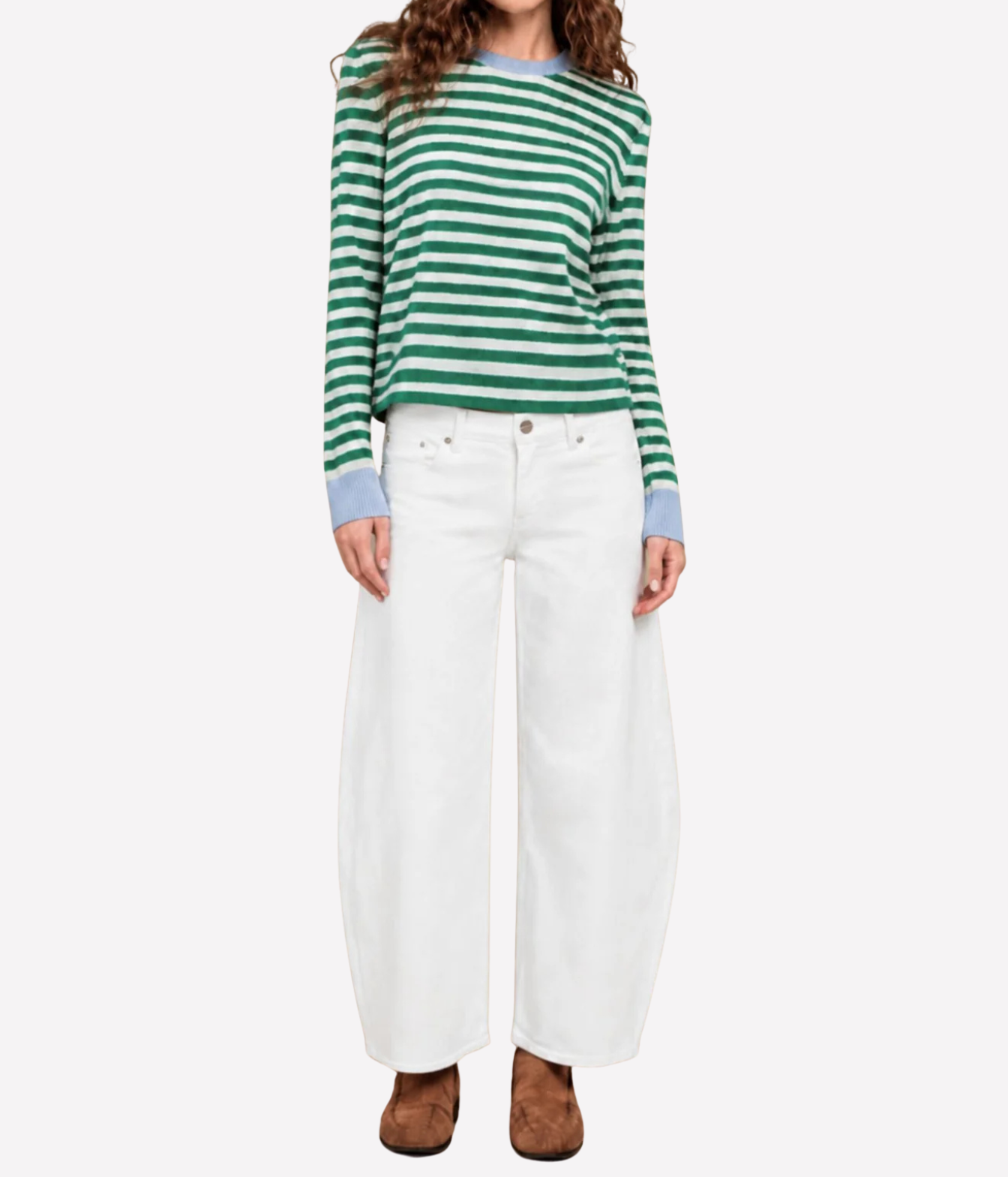 Suzette Cropped in Jade Cloud